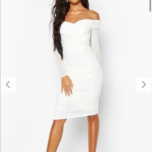 Boohoo White BodyCon Midi dress